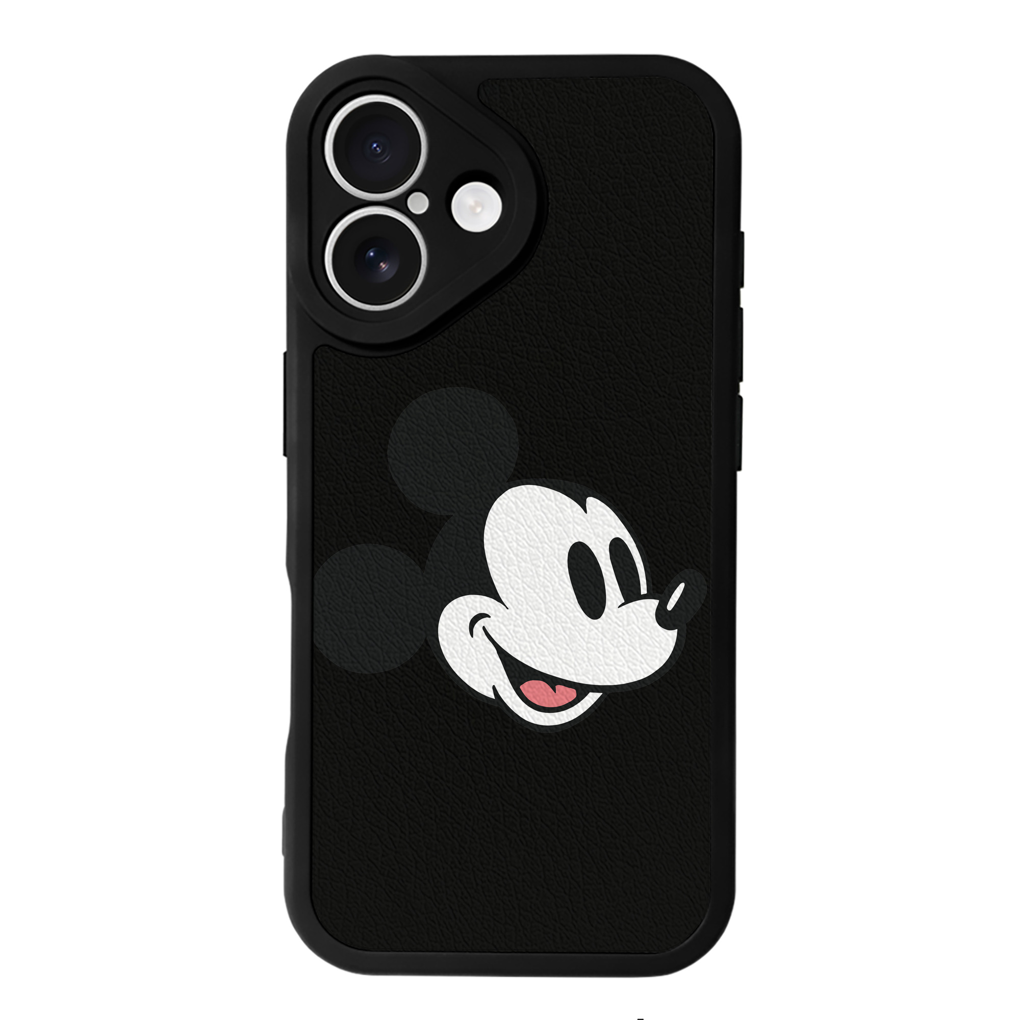 （画像用） ミッキーマウス Mickey Mouse 【iPhone 16シリーズ対応】シリコンスマホケース（レザー調） 材質：シリコン
